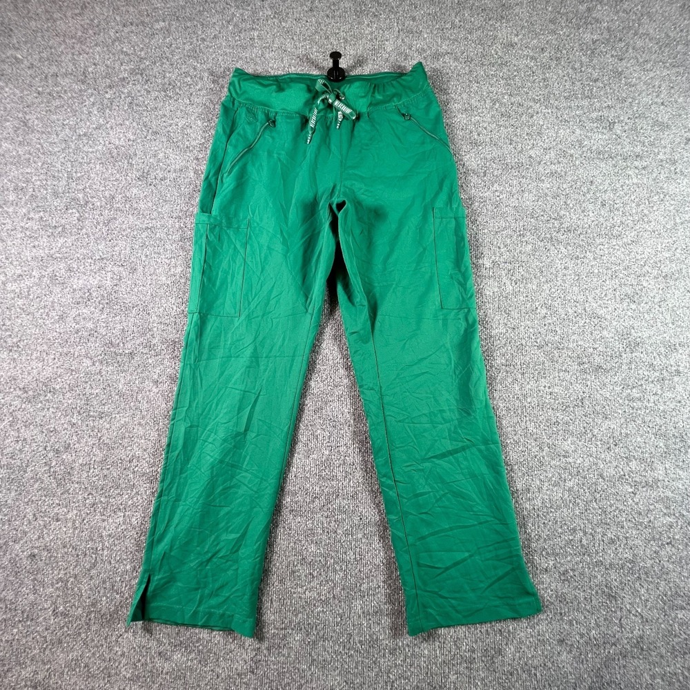 Med Couture Insight Scrub Pants Womens Medium Hunter Green Cargo Drawstring 2702